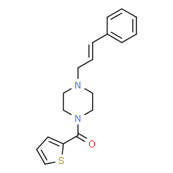 ChemSpider 2D Image | [4-(3-Phenyl-allyl)-piperazin-1-yl]-thiophen-2-yl-methanone | C18H20N2OS