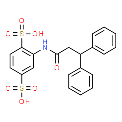ChemSpider 2D Image | 2-[(3,3-Diphenylpropanoyl)amino]-1,4-benzenedisulfonic acid | C21H19NO7S2