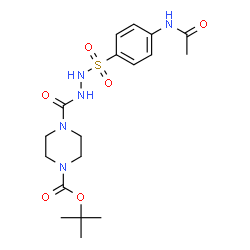 ChemSpider 2D Image | 2-Methyl-2-propanyl 4-({2-[(4-acetamidophenyl)sulfonyl]hydrazino}carbonyl)-1-piperazinecarboxylate | C18H27N5O6S
