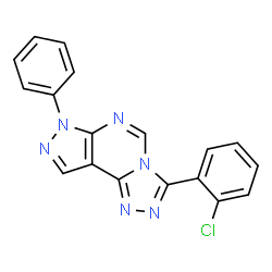 ChemSpider 2D Image | 3-(2-Chlorophenyl)-7-phenyl-7H-pyrazolo[4,3-e][1,2,4]triazolo[4,3-c]pyrimidine | C18H11ClN6