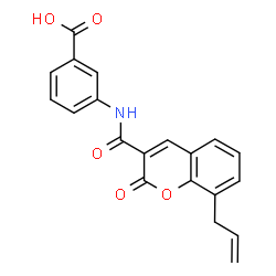 ChemSpider 2D Image | 3-{[(8-Allyl-2-oxo-2H-chromen-3-yl)carbonyl]amino}benzoic acid | C20H15NO5