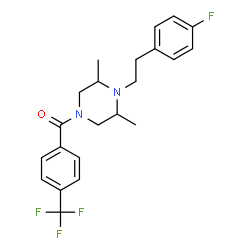 ChemSpider 2D Image | {4-[2-(4-Fluorophenyl)ethyl]-3,5-dimethyl-1-piperazinyl}[4-(trifluoromethyl)phenyl]methanone | C22H24F4N2O