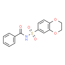 ChemSpider 2D Image | N-(2,3-Dihydro-1,4-benzodioxin-6-ylsulfonyl)benzamide | C15H13NO5S