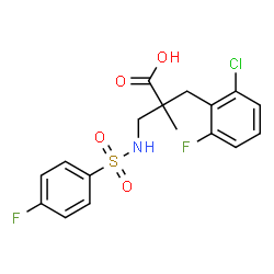 ChemSpider 2D Image | 2-(2-Chloro-6-fluorobenzyl)-3-{[(4-fluorophenyl)sulfonyl]amino}-2-methylpropanoic acid | C17H16ClF2NO4S