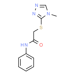 ChemSpider 2D Image | 2-[(4-Methyl-4H-1,2,4-triazol-3-yl)sulfanyl]-N-phenylacetamide | C11H12N4OS