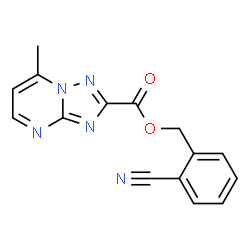 ChemSpider 2D Image | 2-Cyanobenzyl 7-methyl[1,2,4]triazolo[1,5-a]pyrimidine-2-carboxylate | C15H11N5O2