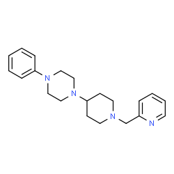 ChemSpider 2D Image | 1-Phenyl-4-[1-(2-pyridinylmethyl)-4-piperidinyl]piperazine | C21H28N4