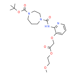 ChemSpider 2D Image | 2-Methyl-2-propanyl 4-({3-[2-(2-methoxyethoxy)-2-oxoethoxy]-2-pyridinyl}carbamoyl)-1,4-diazepane-1-carboxylate | C21H32N4O7