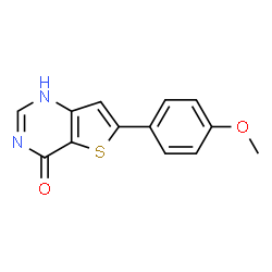 ChemSpider 2D Image | 6-(4-Methoxyphenyl)thieno[3,2-d]pyrimidin-4(1H)-one | C13H10N2O2S