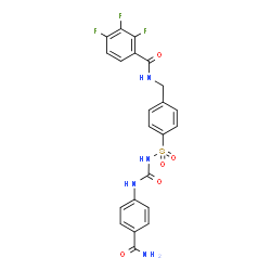 ChemSpider 2D Image | N-(4-{[(4-Carbamoylphenyl)carbamoyl]sulfamoyl}benzyl)-2,3,4-trifluorobenzamide | C22H17F3N4O5S