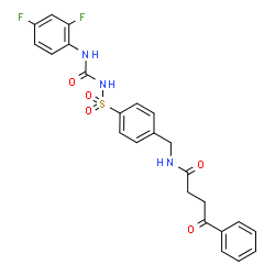 ChemSpider 2D Image | N-(4-{[(2,4-Difluorophenyl)carbamoyl]sulfamoyl}benzyl)-4-oxo-4-phenylbutanamide | C24H21F2N3O5S