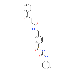 ChemSpider 2D Image | N-(4-{[(3,4-Difluorophenyl)carbamoyl]sulfamoyl}benzyl)-4-oxo-4-phenylbutanamide | C24H21F2N3O5S