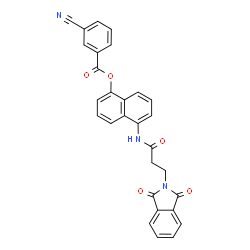 ChemSpider 2D Image | 5-{[3-(1,3-Dioxo-1,3-dihydro-2H-isoindol-2-yl)propanoyl]amino}-1-naphthyl 3-cyanobenzoate | C29H19N3O5