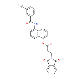 ChemSpider 2D Image | 5-[(3-Cyanobenzoyl)amino]-1-naphthyl 3-(1,3-dioxo-1,3-dihydro-2H-isoindol-2-yl)propanoate | C29H19N3O5