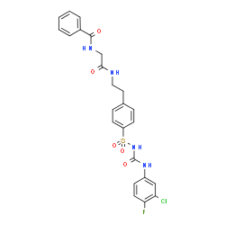 ChemSpider 2D Image | N-(2-{[2-(4-{[(3-Chloro-4-fluorophenyl)carbamoyl]sulfamoyl}phenyl)ethyl]amino}-2-oxoethyl)benzamide | C24H22ClFN4O5S