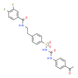 ChemSpider 2D Image | N-[2-(4-{[(4-Acetylphenyl)carbamoyl]sulfamoyl}phenyl)ethyl]-3,4-difluorobenzamide | C24H21F2N3O5S