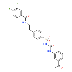 ChemSpider 2D Image | N-[2-(4-{[(3-Acetylphenyl)carbamoyl]sulfamoyl}phenyl)ethyl]-3,4-difluorobenzamide | C24H21F2N3O5S