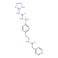 ChemSpider 2D Image | 2-(4-Pyridinyl)-N-(2-{4-[(1H-tetrazol-5-ylcarbamoyl)sulfamoyl]phenyl}ethyl)acetamide | C17H18N8O4S
