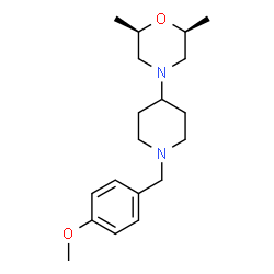 ChemSpider 2D Image | (2R,6S)-4-[1-(4-Methoxybenzyl)-4-piperidinyl]-2,6-dimethylmorpholine | C19H30N2O2