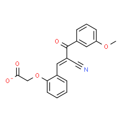ChemSpider 2D Image | {2-[(1E)-2-Cyano-3-(3-methoxyphenyl)-3-oxo-1-propen-1-yl]phenoxy}acetate | C19H14NO5