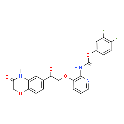 ChemSpider 2D Image | 3,4-Difluorophenyl {3-[2-(4-methyl-3-oxo-3,4-dihydro-2H-1,4-benzoxazin-6-yl)-2-oxoethoxy]-2-pyridinyl}carbamate | C23H17F2N3O6