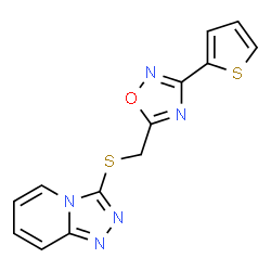 ChemSpider 2D Image | 3-({[3-(2-Thienyl)-1,2,4-oxadiazol-5-yl]methyl}sulfanyl)[1,2,4]triazolo[4,3-a]pyridine | C13H9N5OS2