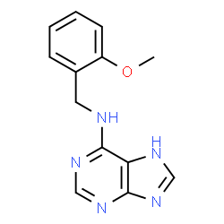 ChemSpider 2D Image | N-(2-Methoxybenzyl)-1H-purin-6-amine | C13H13N5O