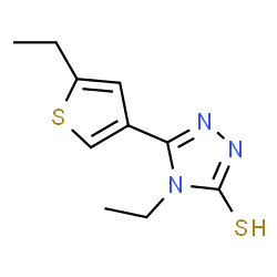 ChemSpider 2D Image | 4-ethyl-5-(5-ethylthiophen-3-yl)-4H-1,2,4-triazole-3-thiol | C10H13N3S2