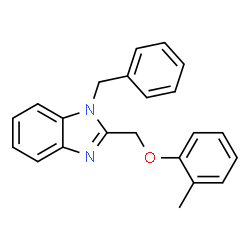 ChemSpider 2D Image | 1-Benzyl-2-[(2-methylphenoxy)methyl]-1H-benzimidazole | C22H20N2O