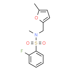 ChemSpider 2D Image | 2-Fluoro-N-methyl-N-[(5-methyl-2-furyl)methyl]benzenesulfonamide | C13H14FNO3S