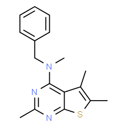 ChemSpider 2D Image | N-Benzyl-N,2,5,6-tetramethylthieno[2,3-d]pyrimidin-4-amine | C17H19N3S