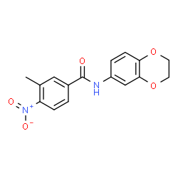 ChemSpider 2D Image | N-(2,3-Dihydro-1,4-benzodioxin-6-yl)-3-methyl-4-nitrobenzamide | C16H14N2O5