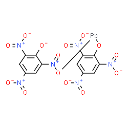 ChemSpider 2D Image | 2,4-Dinitro-6-(oxo{[(2,4,6-trinitrophenoxy)-lambda~2~-plumbanyl]oxy}ammonio)phenolate | C12H4N6O14Pb