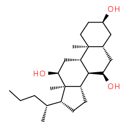 ChemSpider 2D Image | (3alpha,5alpha,7alpha,12alpha)-Cholane-3,7,12-triol | C24H42O3