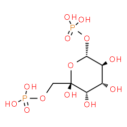 ChemSpider 2D Image | (2R,3S,4S,5S,6S)-3,4,5,6-Tetrahydroxy-6-[(phosphonooxy)methyl]tetrahydro-2H-pyran-2-yl dihydrogen phosphate (non-preferred name) | C6H14O13P2