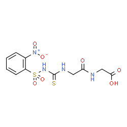 ChemSpider 2D Image | N-{[(2-Nitrophenyl)sulfonyl]carbamothioyl}glycylglycine | C11H12N4O7S2