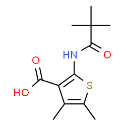 ChemSpider 2D Image | 2-(2,2-dimethylpropanamido)-4,5-dimethylthiophene-3-carboxylic acid | C12H17NO3S