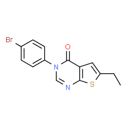 ChemSpider 2D Image | 3-(4-Bromophenyl)-6-ethylthieno[2,3-d]pyrimidin-4(3H)-one | C14H11BrN2OS