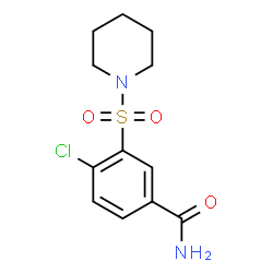 ChemSpider 2D Image | 4-Chloro-3-(1-piperidinylsulfonyl)benzamide | C12H15ClN2O3S