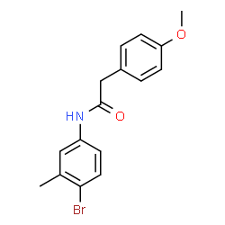 ChemSpider 2D Image | N-(4-Bromo-3-methylphenyl)-2-(4-methoxyphenyl)acetamide | C16H16BrNO2