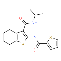 ChemSpider 2D Image | N-Isopropyl-2-[(2-thienylcarbonyl)amino]-4,5,6,7-tetrahydro-1-benzothiophene-3-carboxamide | C17H20N2O2S2