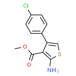 ChemSpider 2D Image | Methyl 2-amino-4-(4-chlorophenyl)-3-thiophenecarboxylate | C12H10ClNO2S