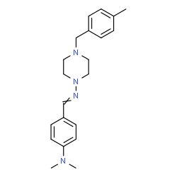 ChemSpider 2D Image | N,N-Dimethyl-4-({[4-(4-methylbenzyl)-1-piperazinyl]imino}methyl)aniline | C21H28N4