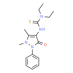 ChemSpider 2D Image | 3-(1,5-Dimethyl-3-oxo-2-phenyl-2,3-dihydro-1H-pyrazol-4-yl)-1,1-diethylthiourea | C16H22N4OS