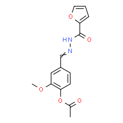 ChemSpider 2D Image | 4-[(2-Furoylhydrazono)methyl]-2-methoxyphenyl acetate | C15H14N2O5