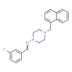 ChemSpider 2D Image | 1-(3-Fluorophenyl)-N-[4-(1-naphthylmethyl)-1-piperazinyl]methanimine | C22H22FN3