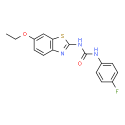 ChemSpider 2D Image | 1-(6-Ethoxy-1,3-benzothiazol-2-yl)-3-(4-fluorophenyl)urea | C16H14FN3O2S
