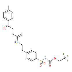 ChemSpider 2D Image | 2,2,2-Trifluoroethyl {[4-(2-{[4-(4-methylphenyl)-4-oxobutanoyl]amino}ethyl)phenyl]sulfonyl}carbamate | C22H23F3N2O6S