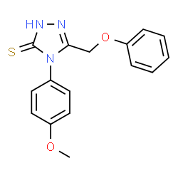 ChemSpider 2D Image | 4-(4-Methoxyphenyl)-5-(phenoxymethyl)-2,4-dihydro-3H-1,2,4-triazole-3-thione | C16H15N3O2S