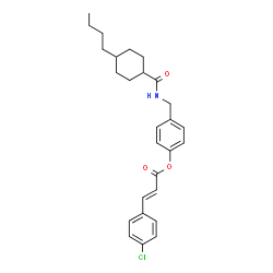 ChemSpider 2D Image | 4-({[(4-Butylcyclohexyl)carbonyl]amino}methyl)phenyl (2E)-3-(4-chlorophenyl)acrylate | C27H32ClNO3